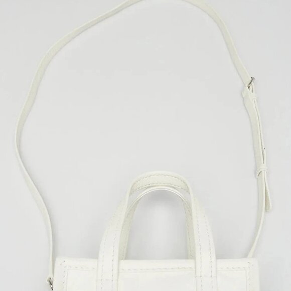 Balenciaga White Lambskin Leather Bazar Extra Extra Small Shopping Tote Bag - Picture 5 of 10